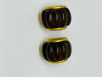 Thumbnail for Givenchy Brown and Gold Clip On Earrings Devil's Details 