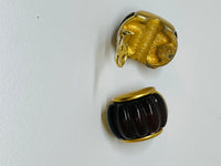 Thumbnail for Givenchy Brown and Gold Clip On Earrings Devil's Details 