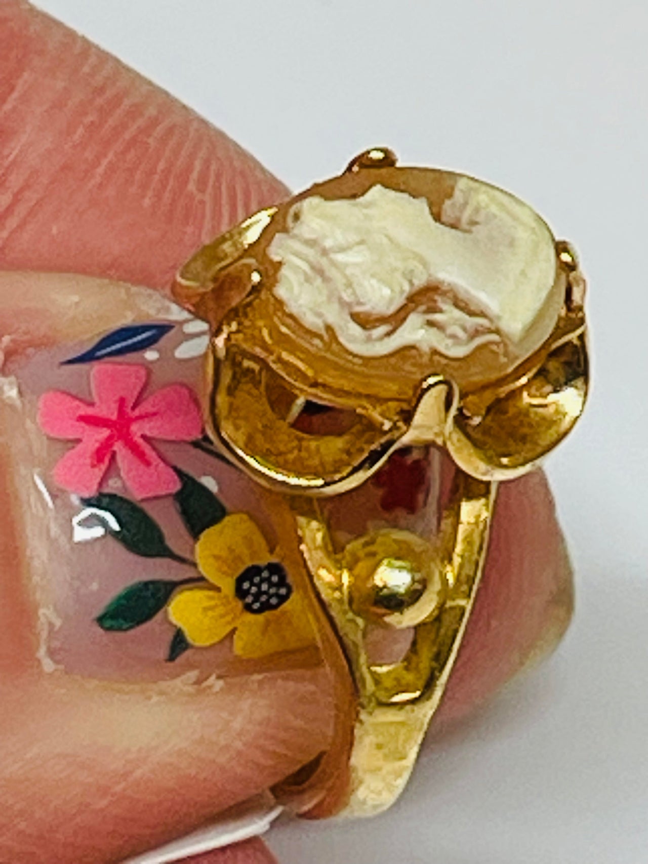 Inayah- 10K Gold Filled Cameo Ring Devil's Details 