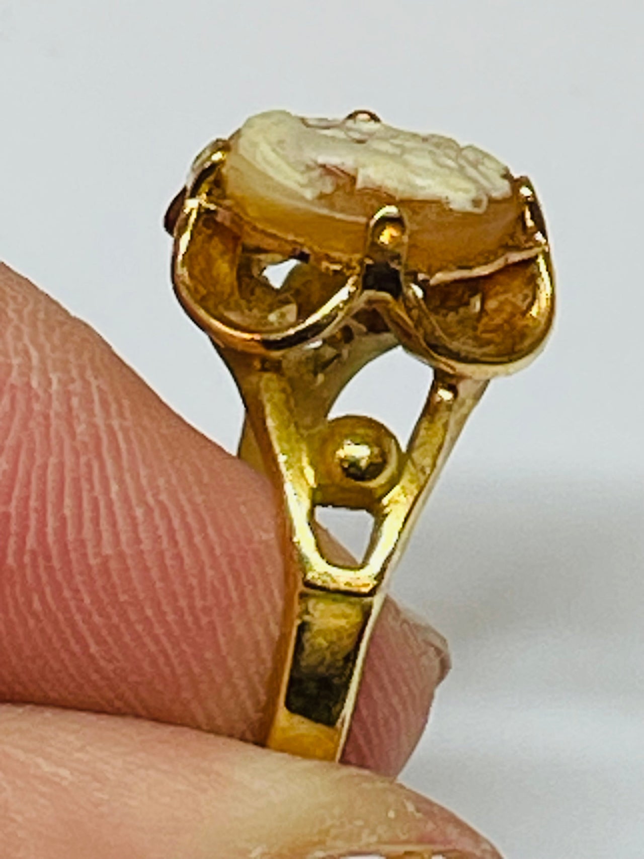 Inayah- 10K Gold Filled Cameo Ring Devil's Details 