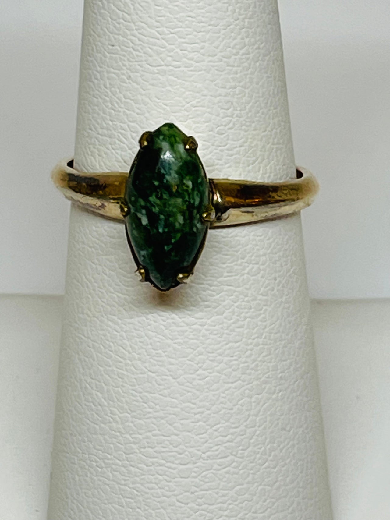 Inayah- 10K Gold Filled Marquise Cut Jade Ring Devil's Details 