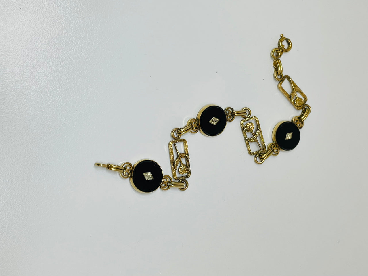Inayah- 12 K Gold Filled Blaxk and Gold Bracelet Devil's Details 