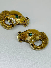 Thumbnail for KJL Rams Head Earrings Devil's Details 