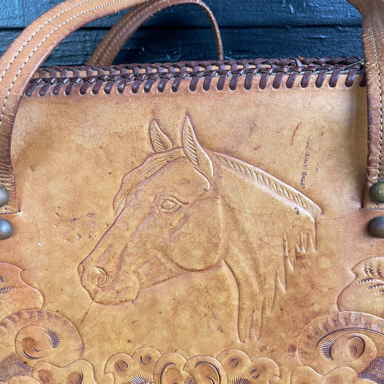 1970's Leather Embossed Horse Purse Purse Bloomers and Frocks 