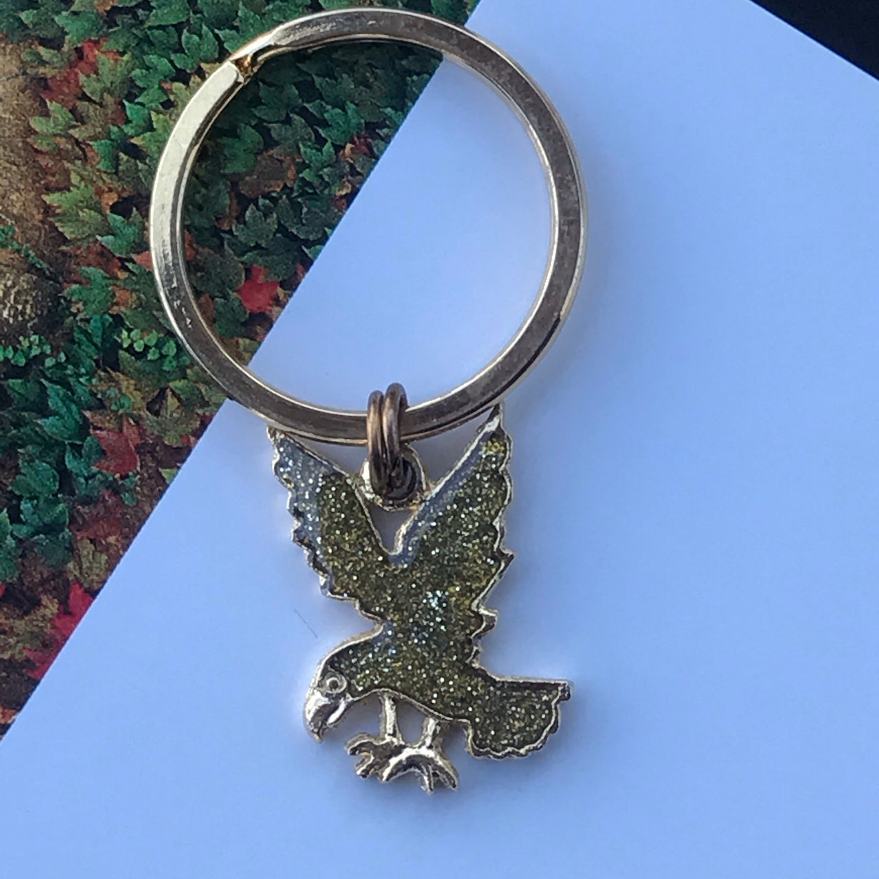 Gold Glitter Eagle Keychain Accessory Bloomers and Frocks 