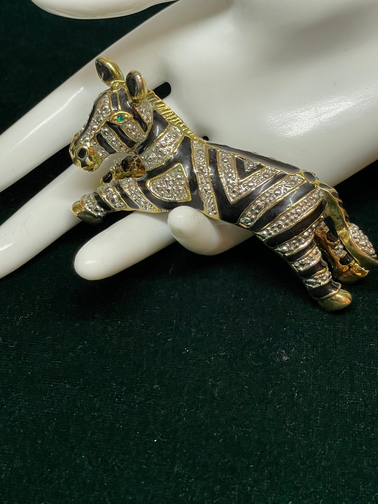 Zebra Shoulder Brooch