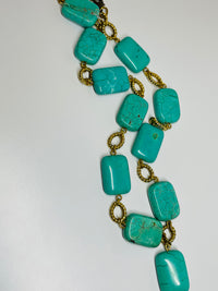 Thumbnail for Created Turquoise and Gold Necklace