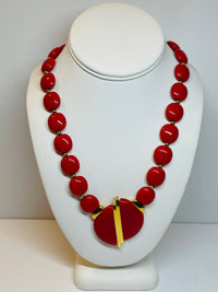 Thumbnail for Napier Red Beaded Split Circle Necklace