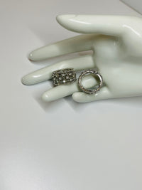 Thumbnail for Silver Rhinestone Hoops