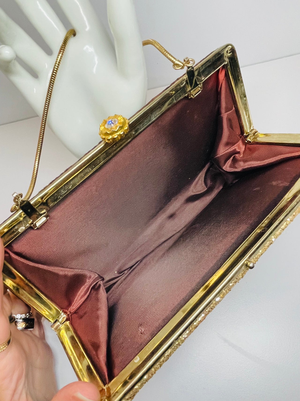 1960’s Brown Velvet and Gold Glitter Purse