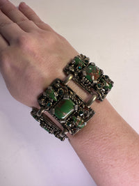 Thumbnail for 1940s Green Glass and Rhinestone Set Bloomers and Frocks 