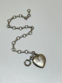 Thumbnail for 1950s Sterling Charm Heart Charm Bracelet Devil's Details 