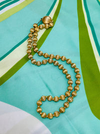 Thumbnail for 1960’s Brushed Gold Ball Necklace Devil's Details 