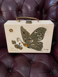 Thumbnail for 1960s Cream Monarch Butterfly Box Purse Devil's Details 