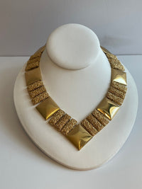 Thumbnail for 1960’s Monet High Polished and Textured V Necklace Devil's Details 