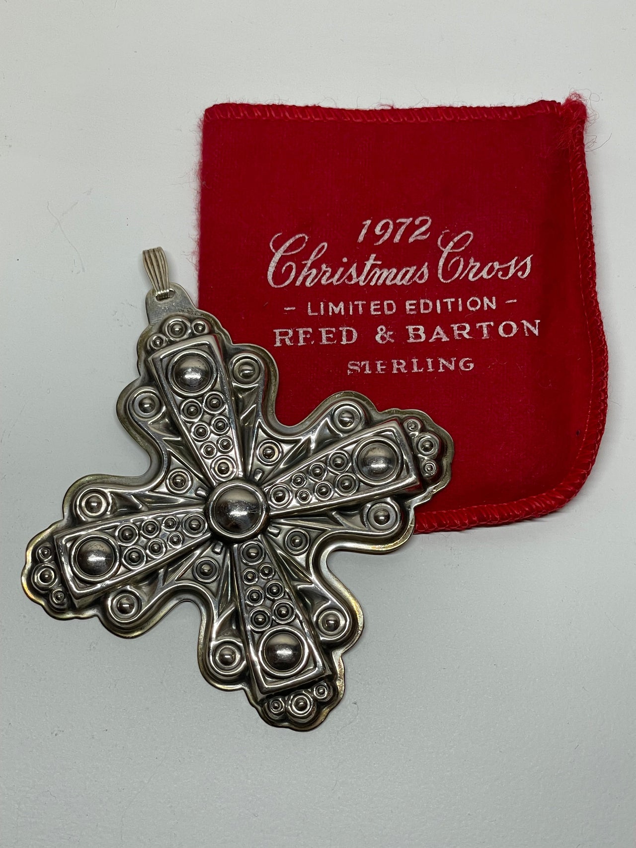 1972 Limited Edition Reed & Barton Sterling Christmas Cross Bloomers and Frocks 