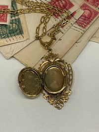 Thumbnail for 1980’s Gold Shield Locket Pendant Bloomers and Frocks 