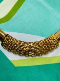Thumbnail for 1980’s Gold Textured Omega Necklace Devil's Details 