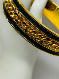 Thumbnail for Gold and Black Chain Bangle