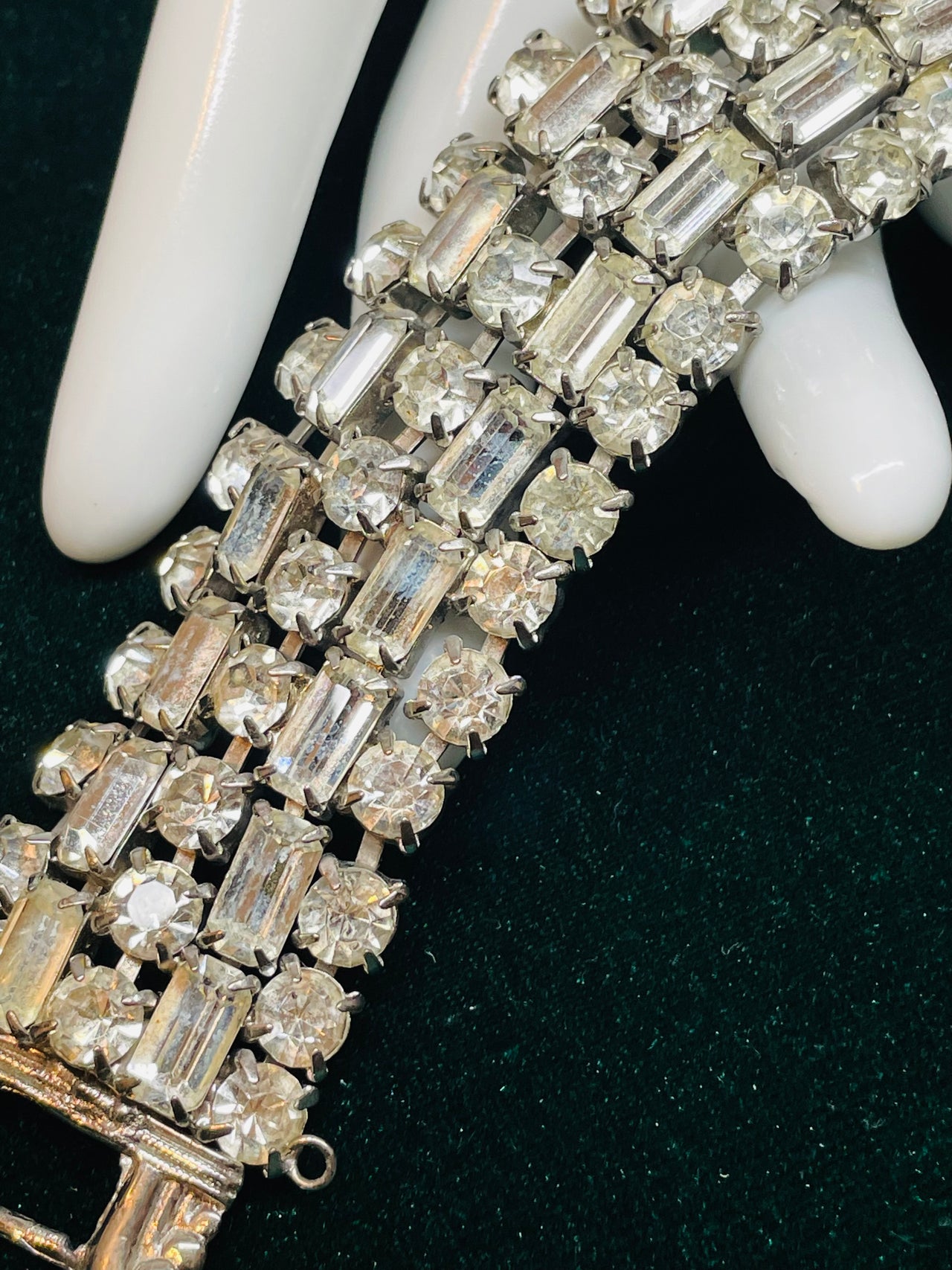 Silver 5 Row Rhinestone Bracelet