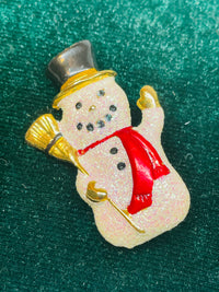 Thumbnail for Sparkly Snowman Brooch