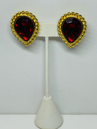 Thumbnail for Red Rhinestone Teardrop Earrings