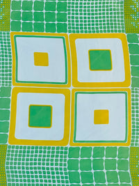 Thumbnail for 1960’s Green and Yellow Geometric Print Scarf
