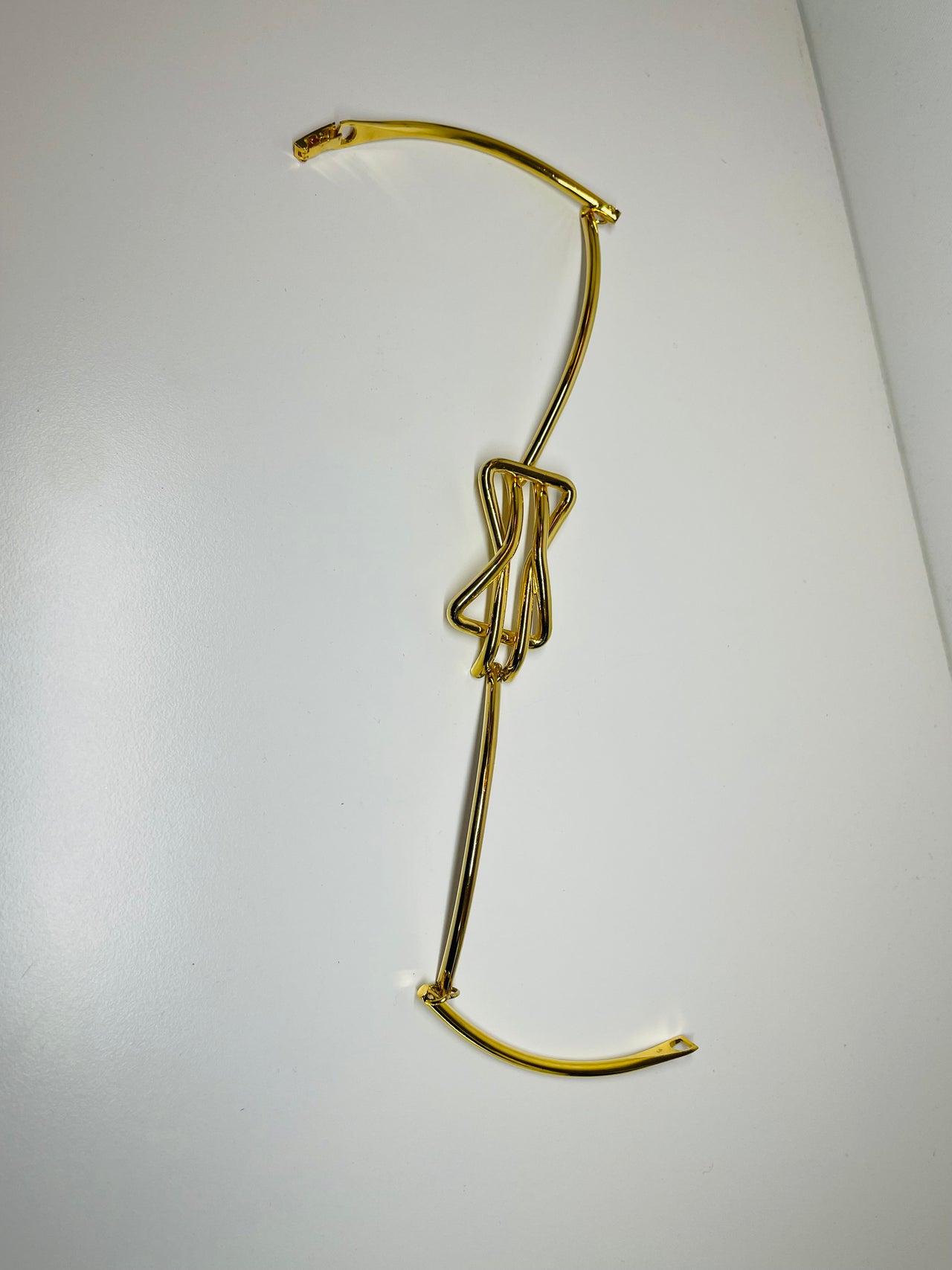 Gold Tone Bow Choker and Bracelet Set