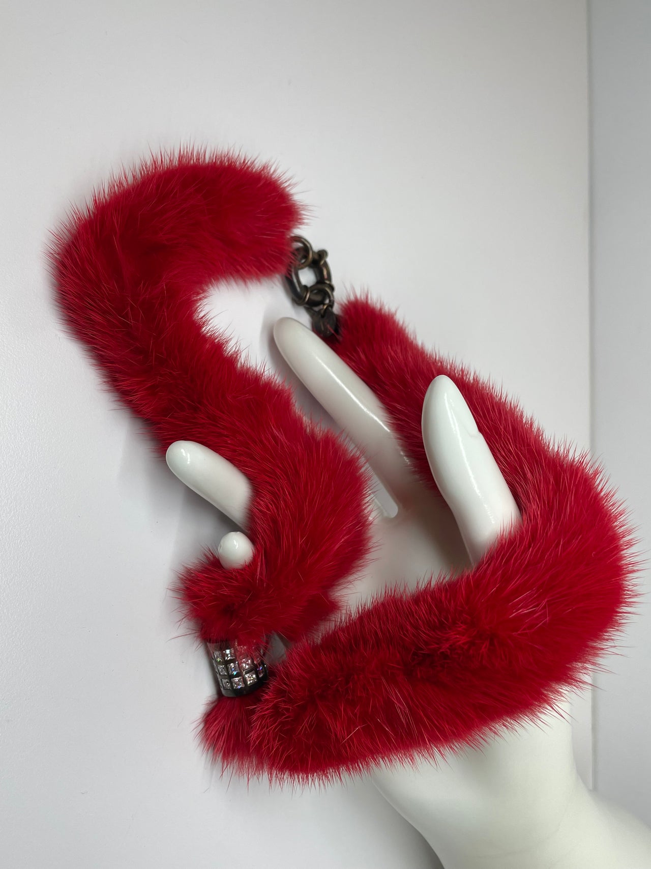 Liza Mink Fur Necklace and Bracelet Set