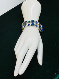 Thumbnail for Blue AB Double Row Rhinestone Bracelet