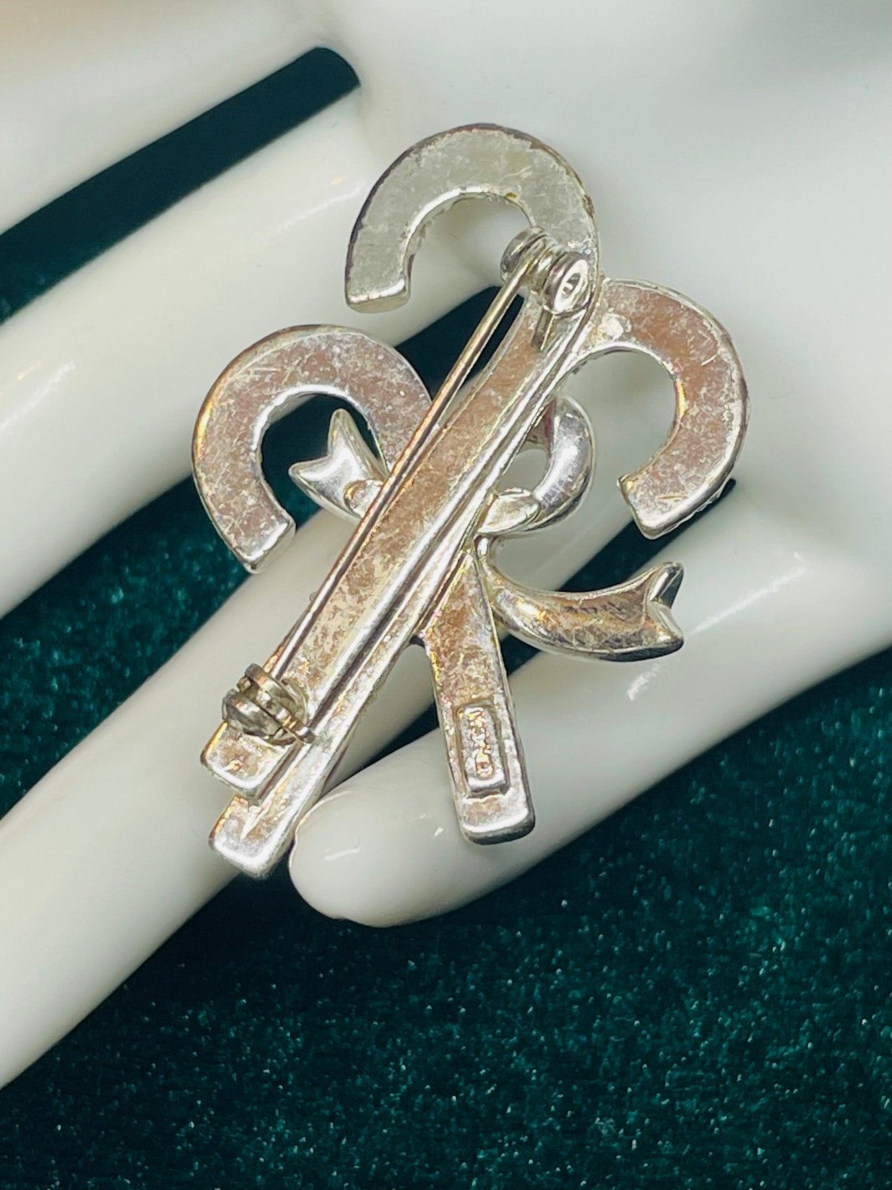 Monet Candy Cane Brooch