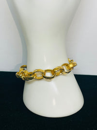 Thumbnail for Etched Goldtone Oval Link Bracelet