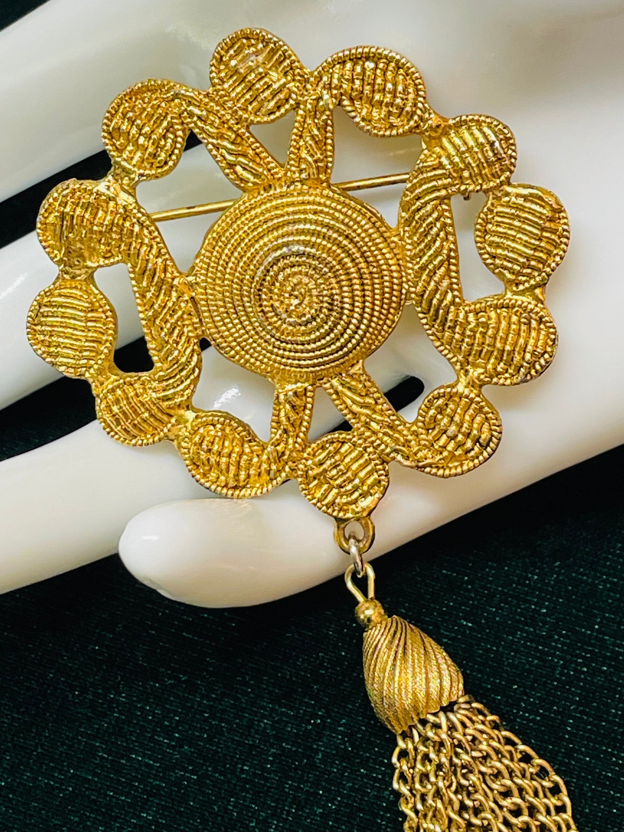 Gold Tassel Brooch