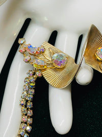 Thumbnail for 1960’s 3D Gold and AB Rhinestone Bracelet