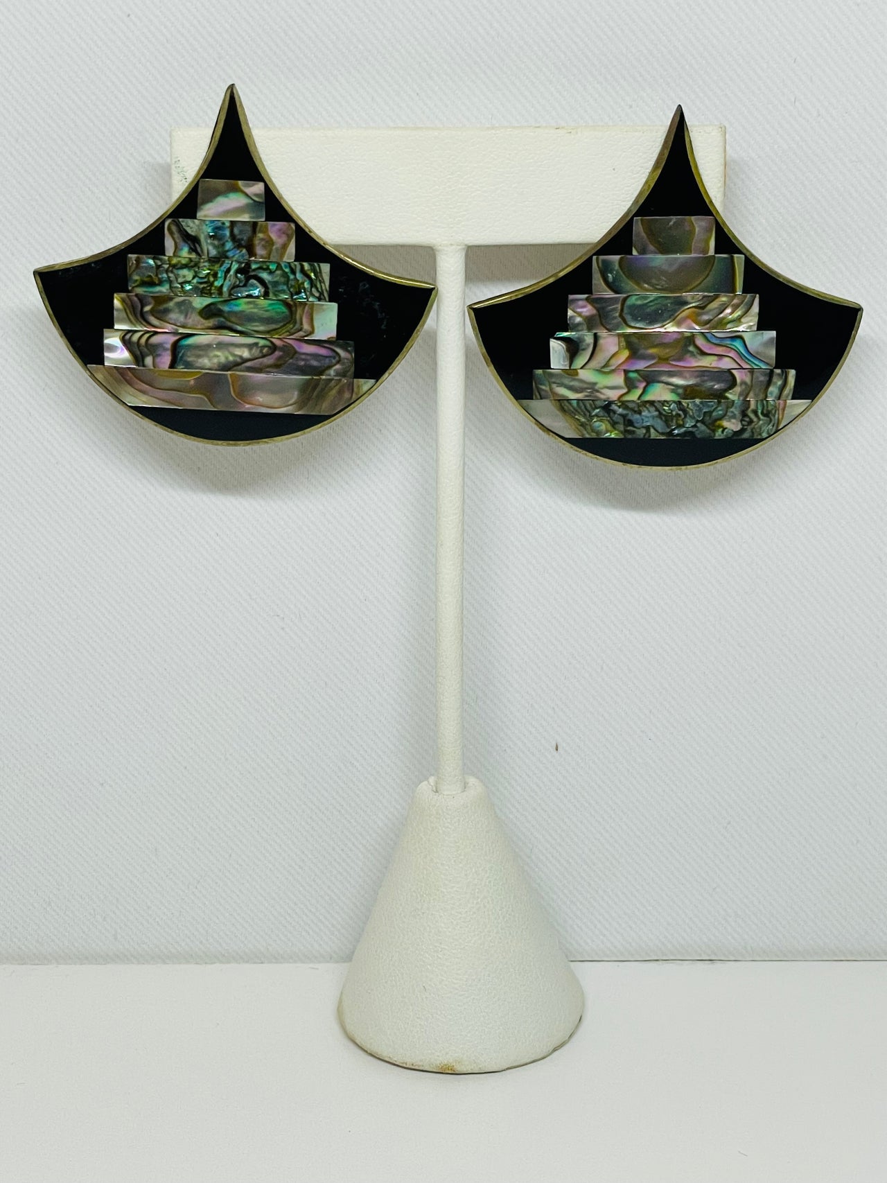 Abalone Inlay Sterling Silver Earrings