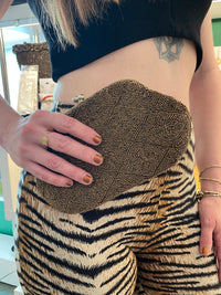 Thumbnail for Midcentury Brown Beaded Clutch