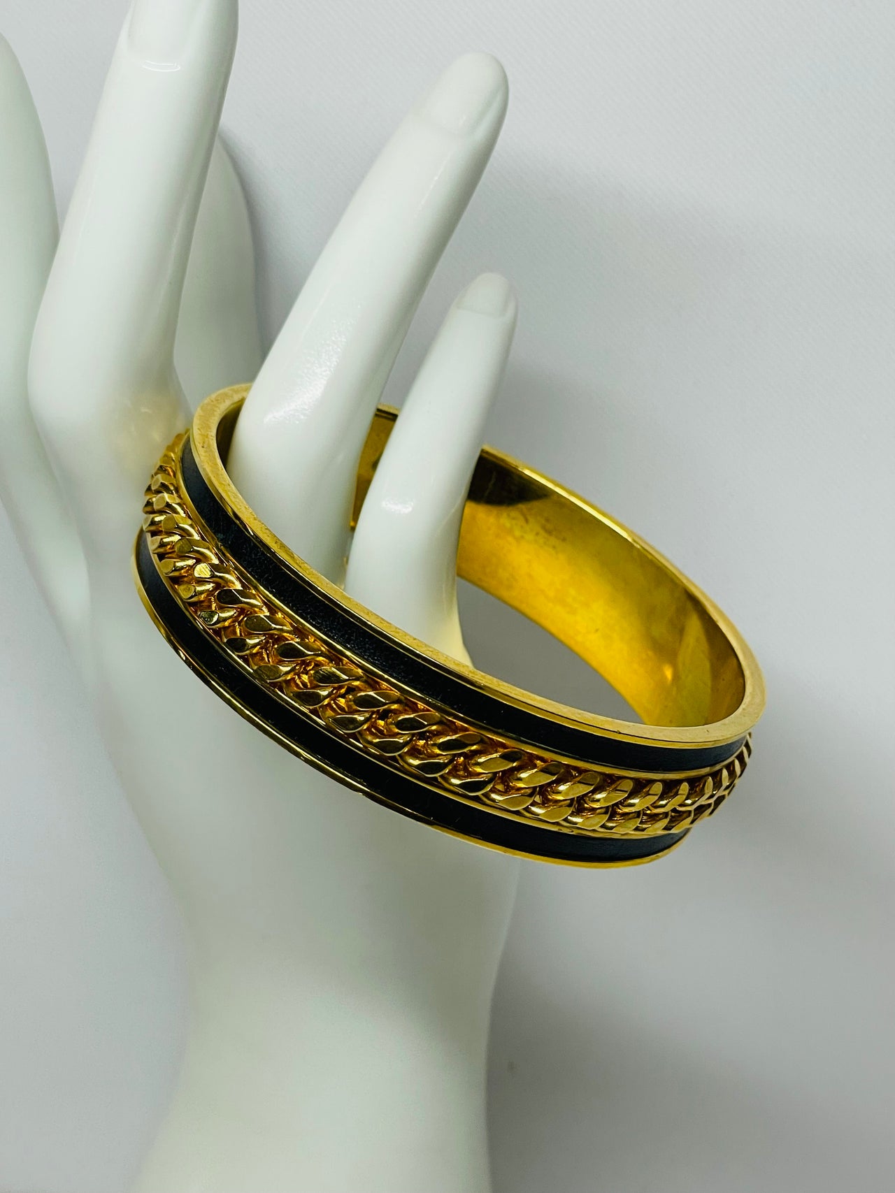 Gold and Black Chain Bangle