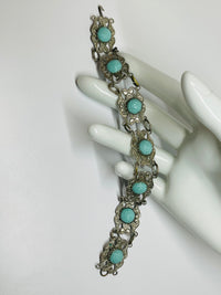 Thumbnail for Silver Faux Turquoise Bracelet
