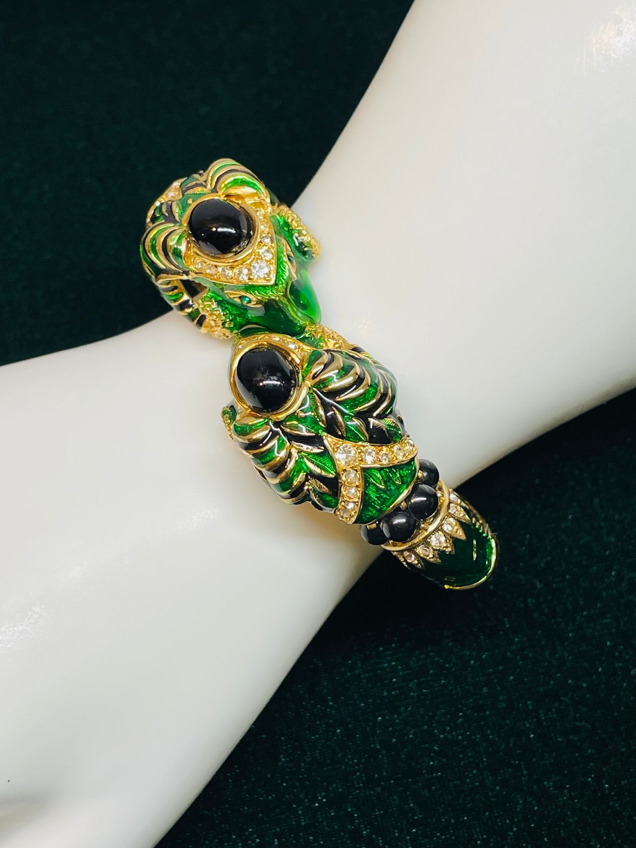 Craft Green and Black Ram Head Bracelet