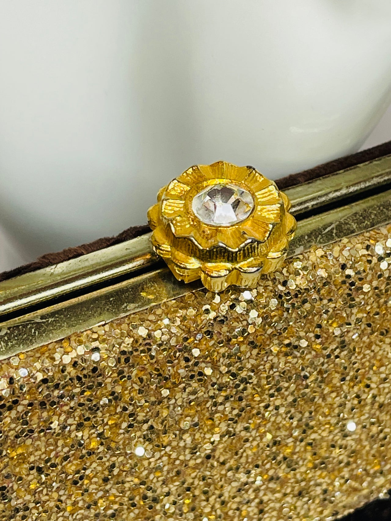 1960’s Brown Velvet and Gold Glitter Purse