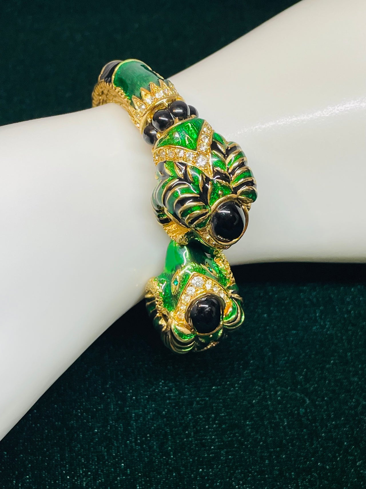Craft Green and Black Ram Head Bracelet