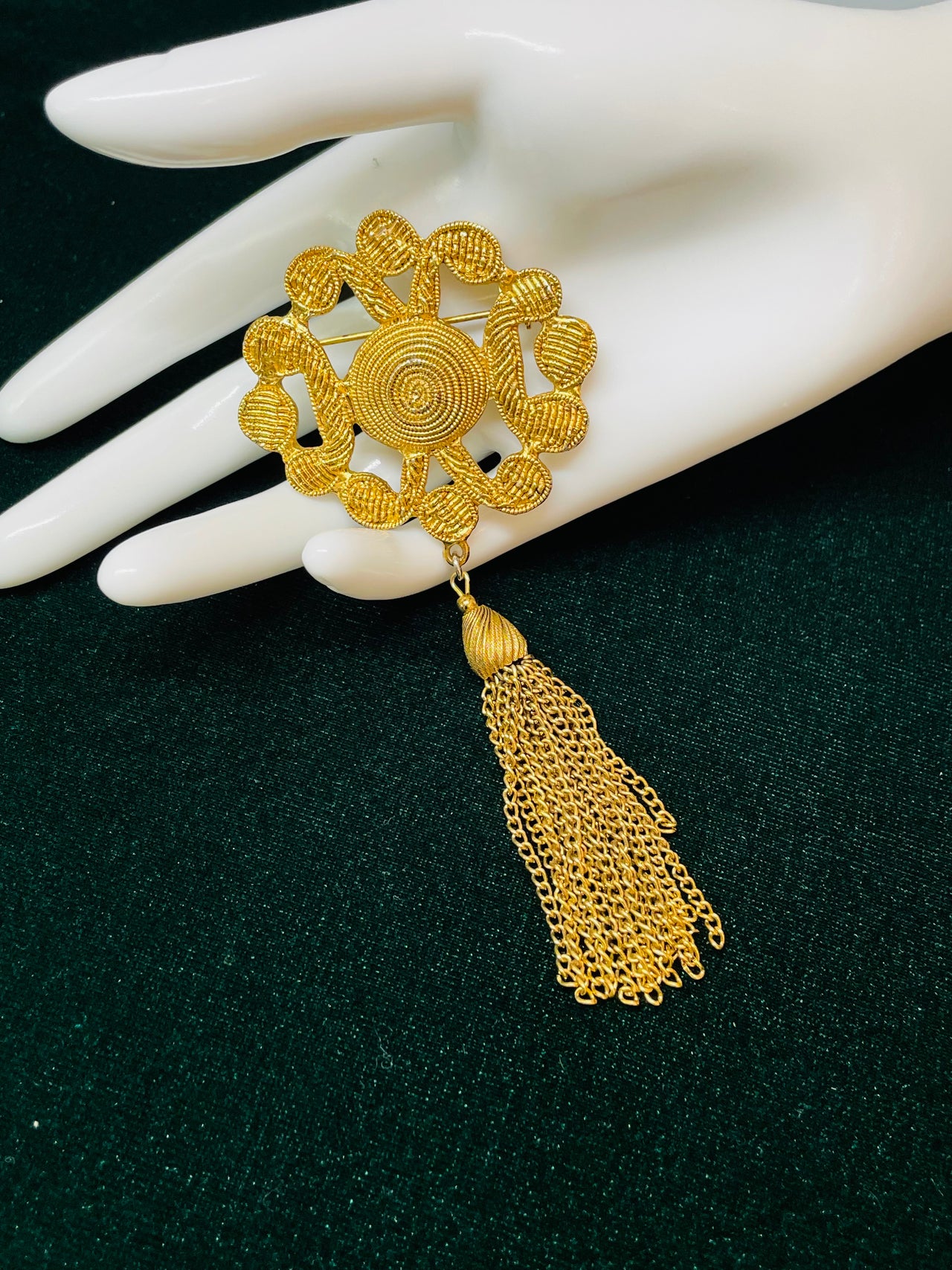 Gold Tassel Brooch