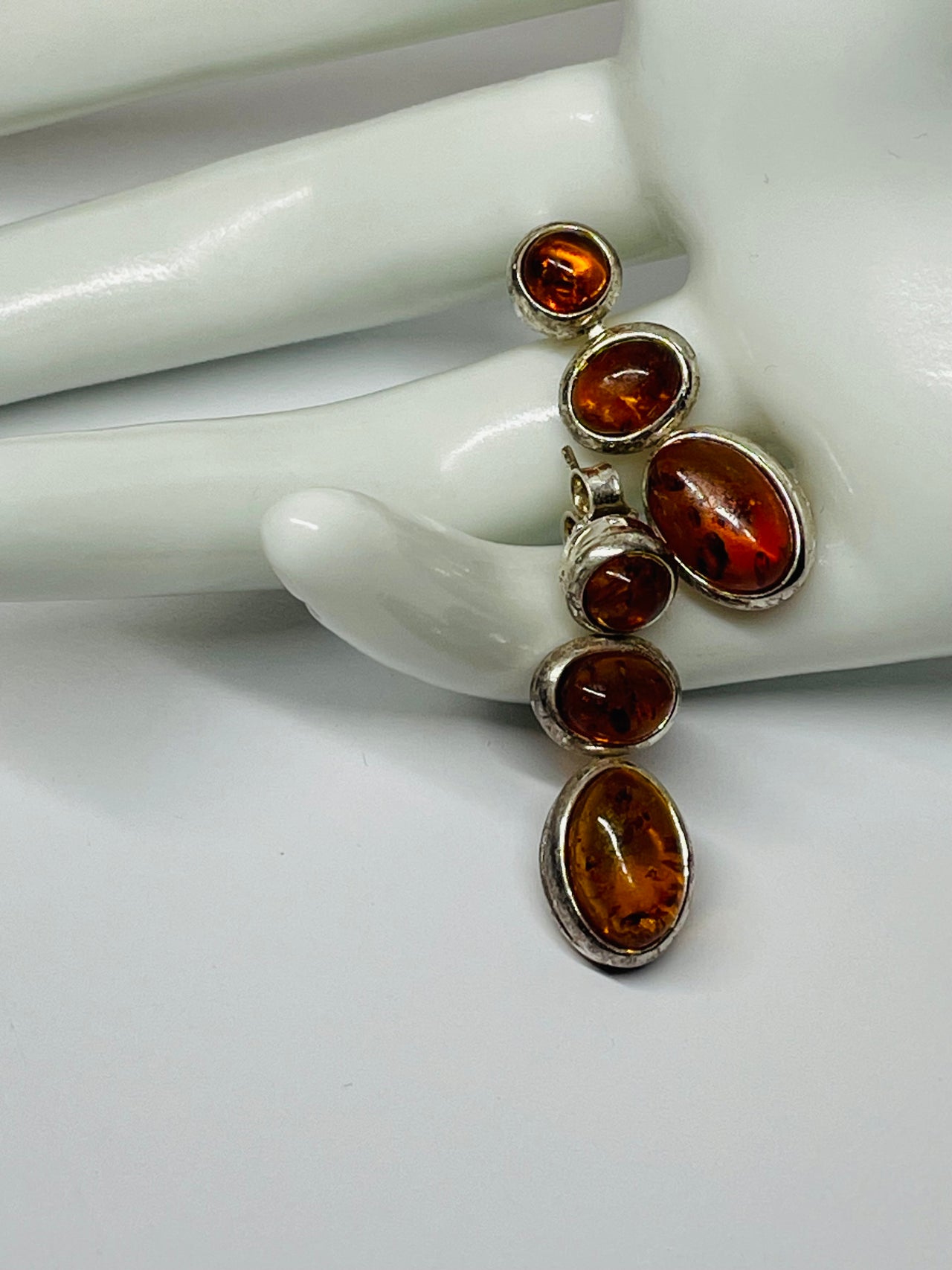 Sterling Silver Amber Earrings