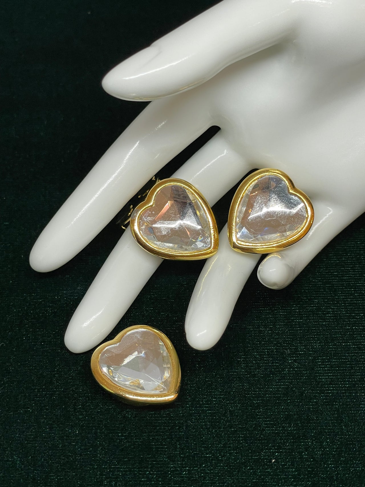 Rhinestone Heart Button Cover