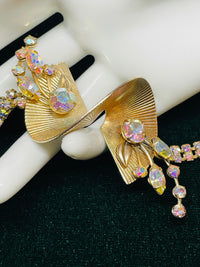 Thumbnail for 1960’s 3D Gold and AB Rhinestone Bracelet