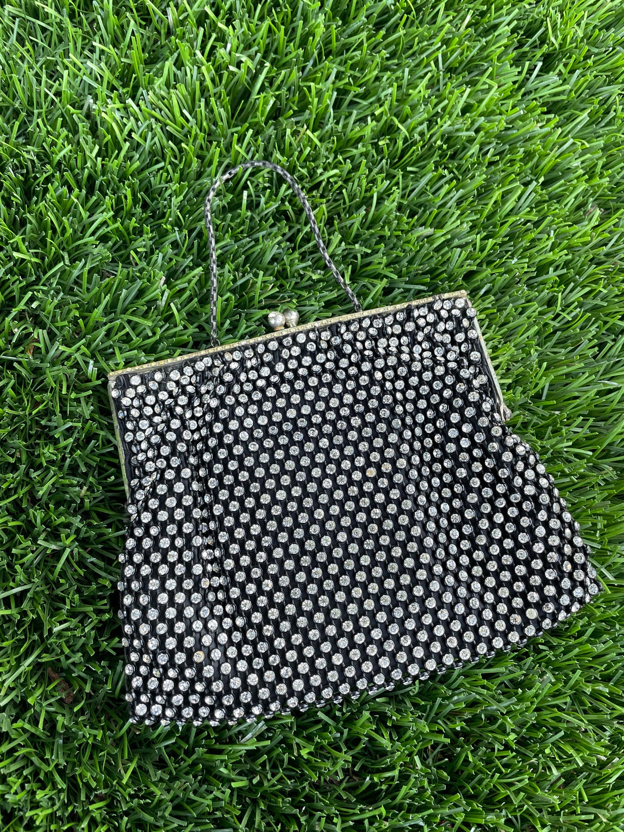 Antique Black Rhinestone Handbag