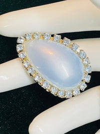 Thumbnail for Blue Rhinestone Clip on Earrings
