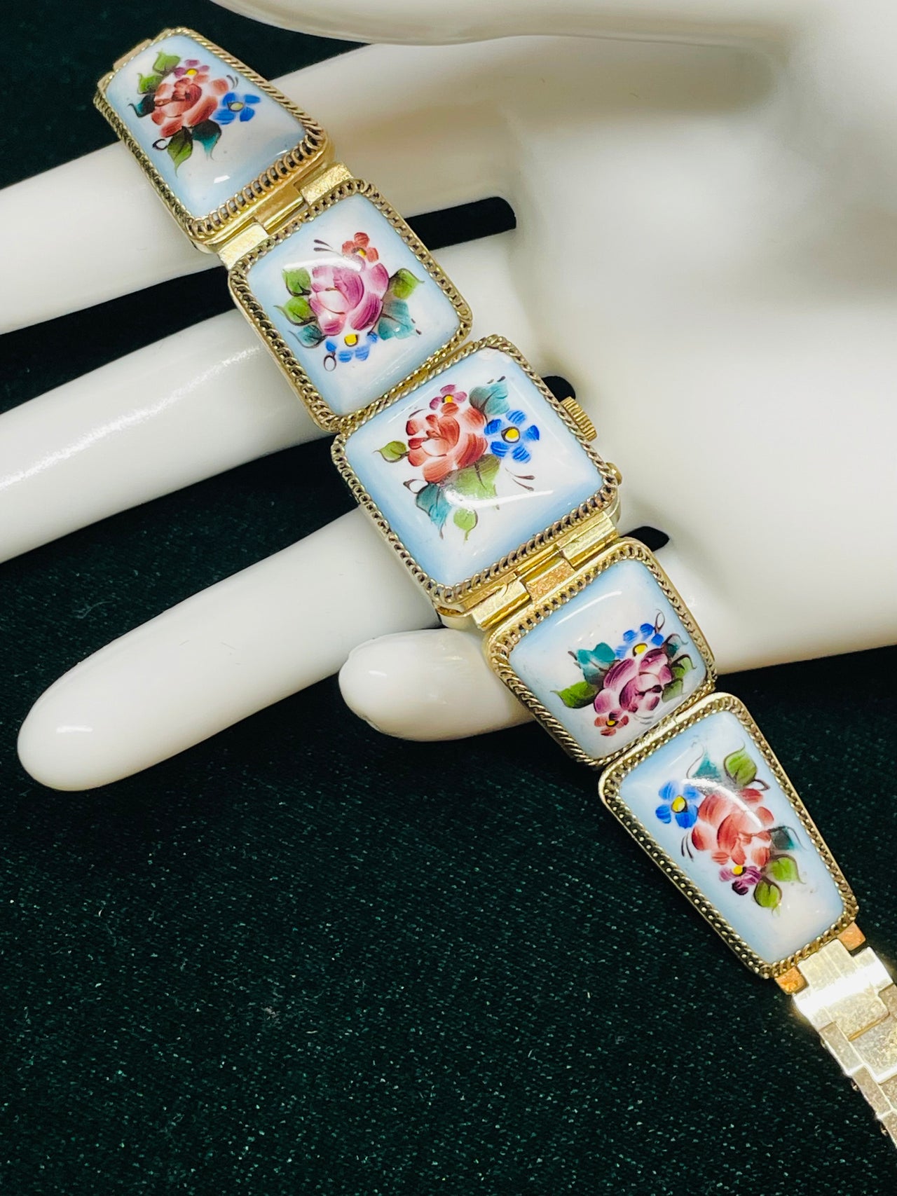 Enamel Floral Watch