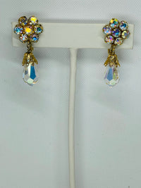 Thumbnail for Napier AB Rhinestone Flower Dangle Earrings
