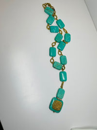 Thumbnail for Created Turquoise and Gold Necklace